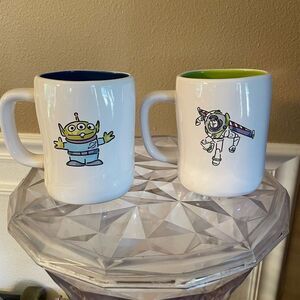 Rae Dunn Pixar Buzz Lightyear and Alien The Claw Coffee Mugs set of 2!